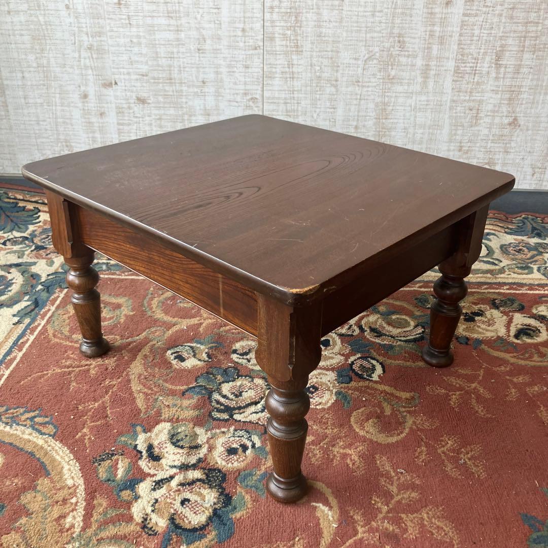 昭和レトロ 英国様式 木製サイドテーブル ローテーブル 座卓 古家具 ビンテージ