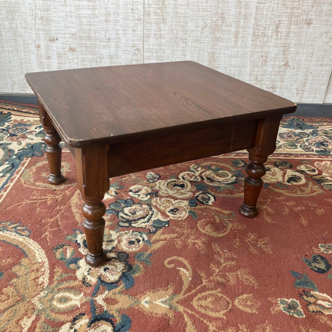 昭和レトロ 英国様式 木製サイドテーブル ローテーブル 座卓 古家具 ビンテージ