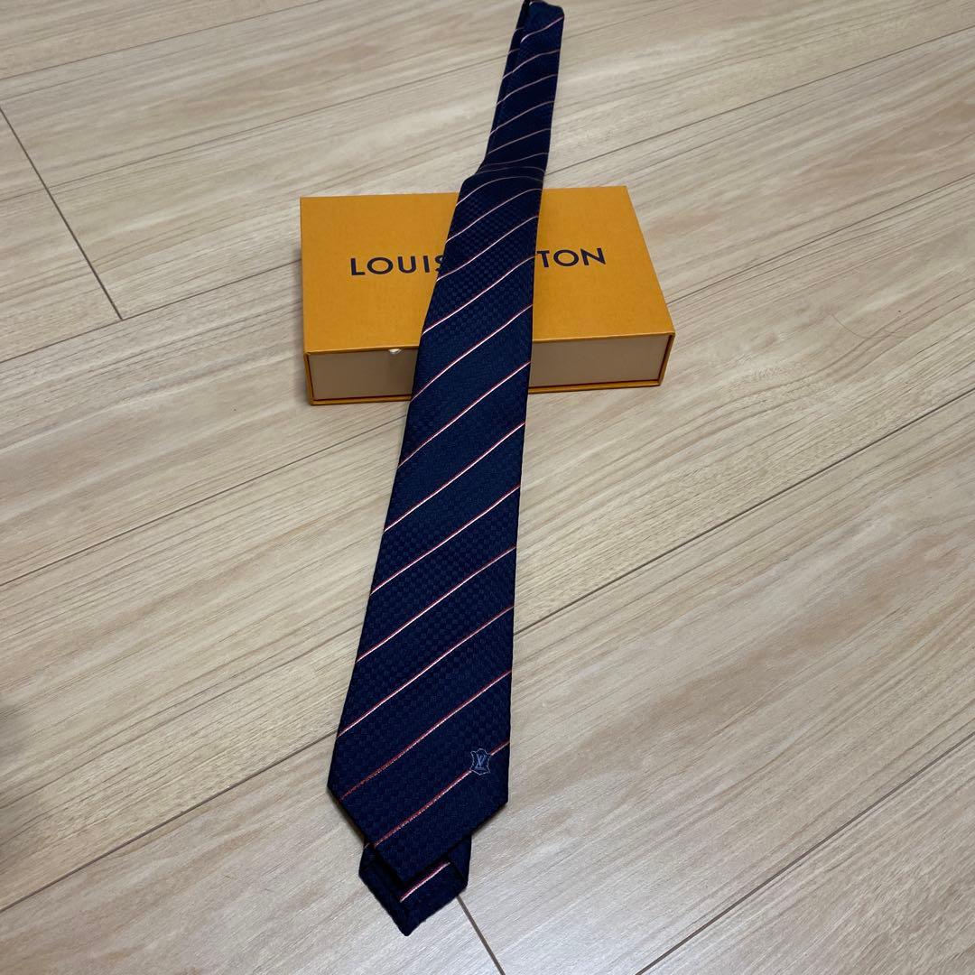 Louis Vuitton ネクタイ ネイビー ストライプ