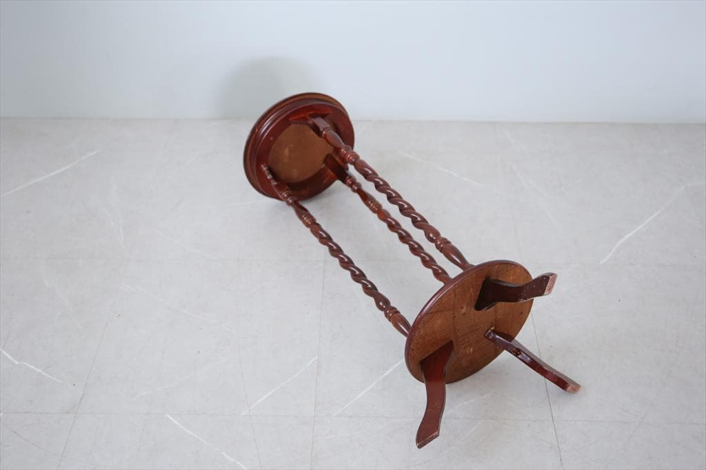 英国アンティーク木製フラワースタンド/花台/燭台/飾り棚/テーブル(89-34)