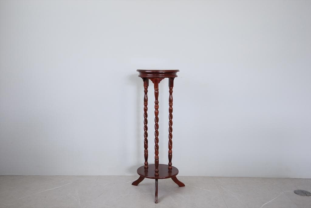 英国アンティーク木製フラワースタンド/花台/燭台/飾り棚/テーブル(89-34)