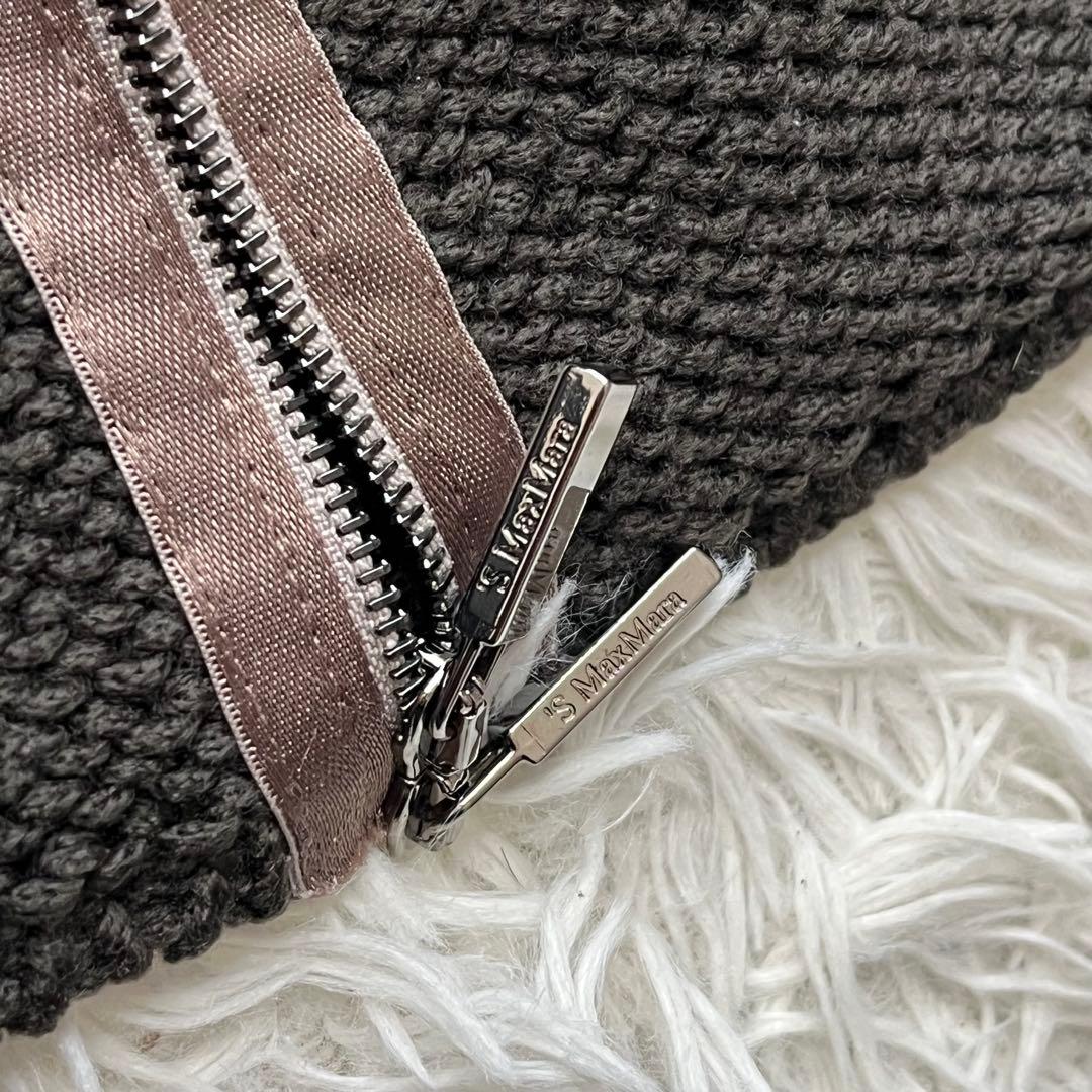 【美品】マックスマーラ ロングコート カーディガン ダブルジップ グレー S