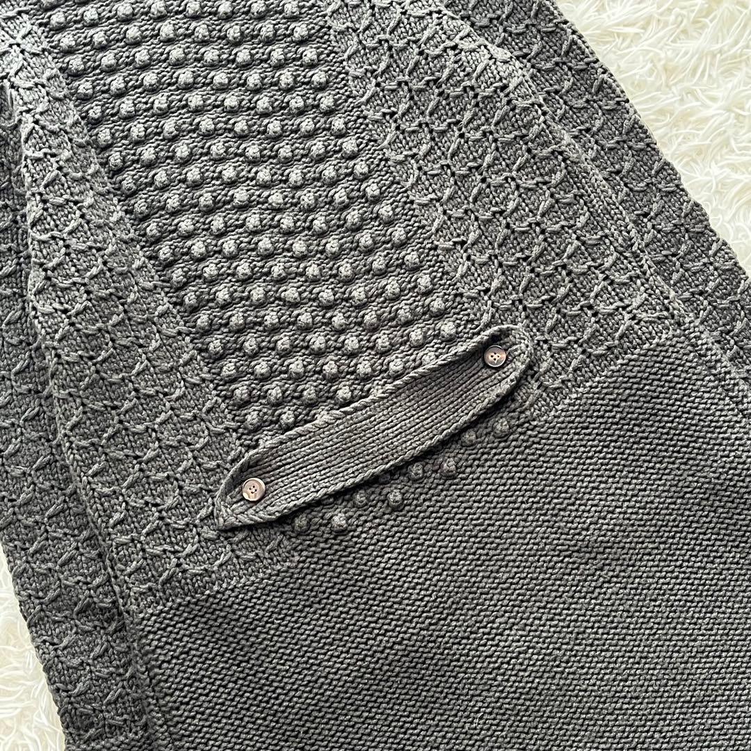 【美品】マックスマーラ ロングコート カーディガン ダブルジップ グレー S