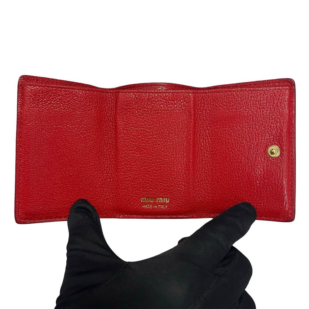 希少カラー✨ミュウミュウ 三つ折り財布 マドラス ハート 総柄 バイカラー