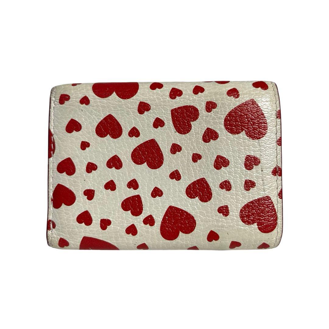 希少カラー✨ミュウミュウ 三つ折り財布 マドラス ハート 総柄 バイカラー