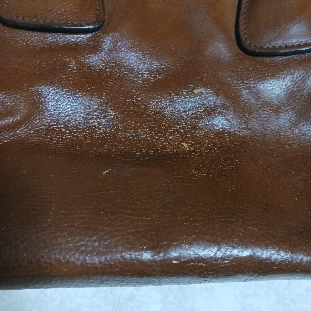 PRADA　ブラウンレザー トートバッグ ジッパー付き