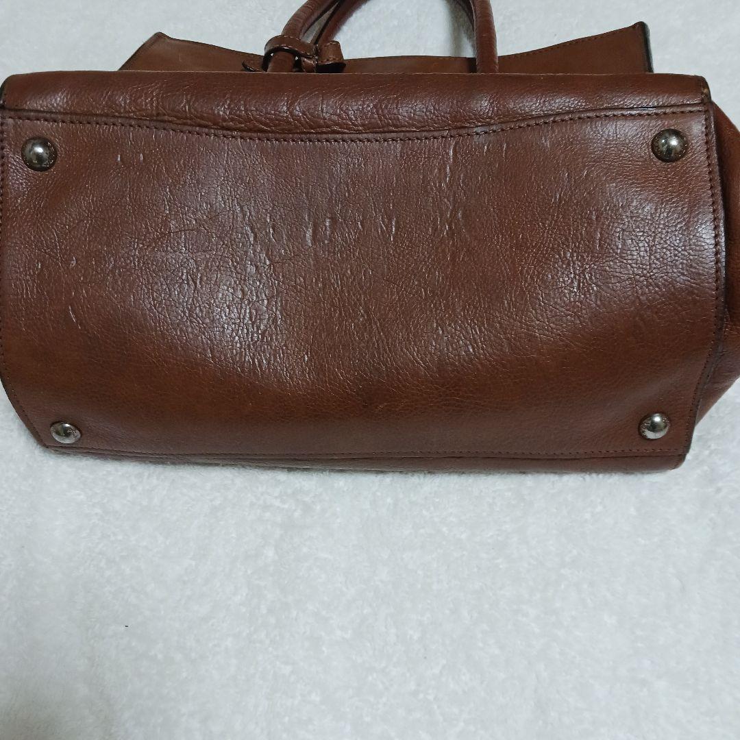 PRADA　ブラウンレザー トートバッグ ジッパー付き