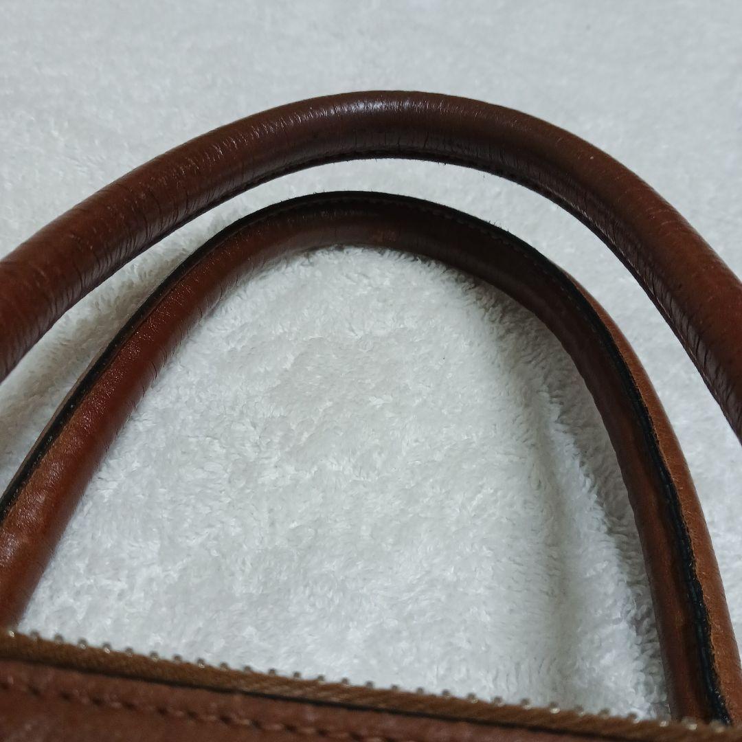 PRADA　ブラウンレザー トートバッグ ジッパー付き