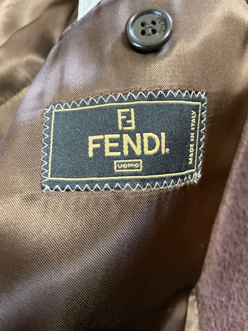 FENDI フェンディ　ブラウン チェスターロングコート モヘア&ウール