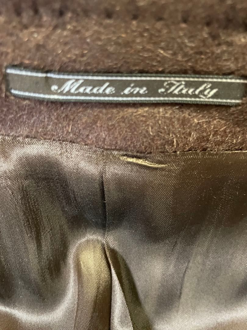 FENDI フェンディ　ブラウン チェスターロングコート モヘア&ウール