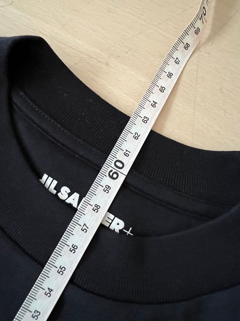 JIL SANDER+ ジルサンダー 1枚ロゴ　長袖Tシャツ　黒