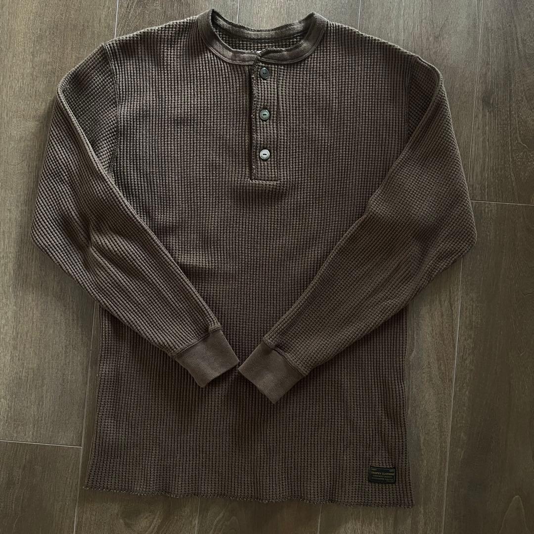 【気まぐれお値下げ中】ヘビーワッフルミルヘンリーネックロングスリーブTee