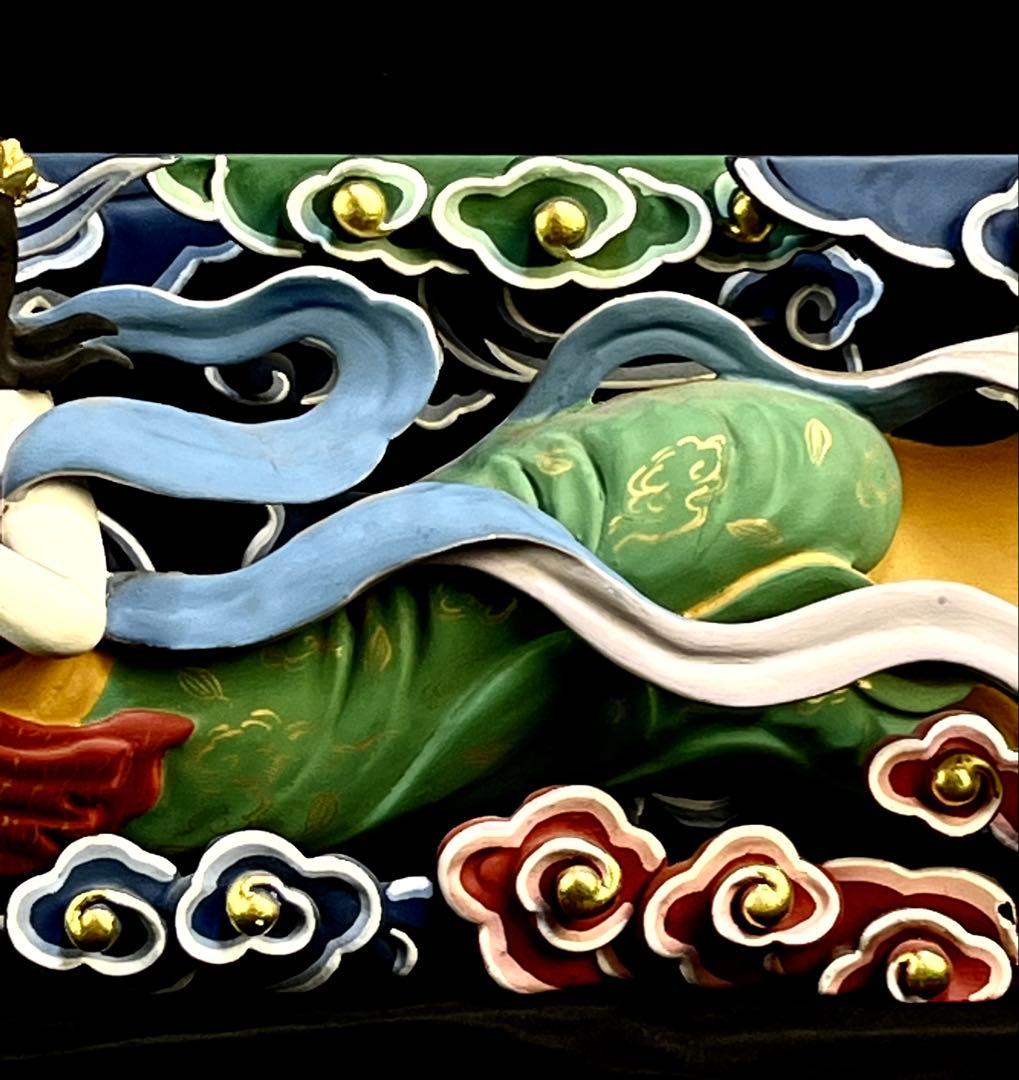 特価【欄間　天女】80ｃｍ　透かし彫り　美術的装飾　カラー　天からの守護