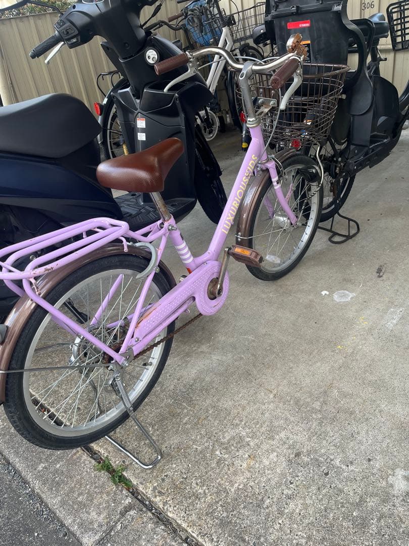 子供用自転車 パープル スチールフレーム