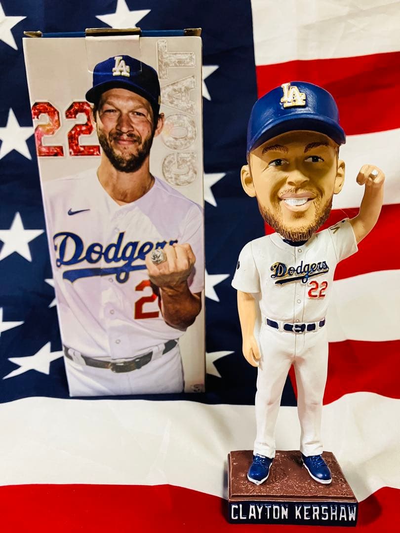 球場配布 ボブルヘッド ドジャース クレイトン・カーショウ 大谷翔平チームメイト