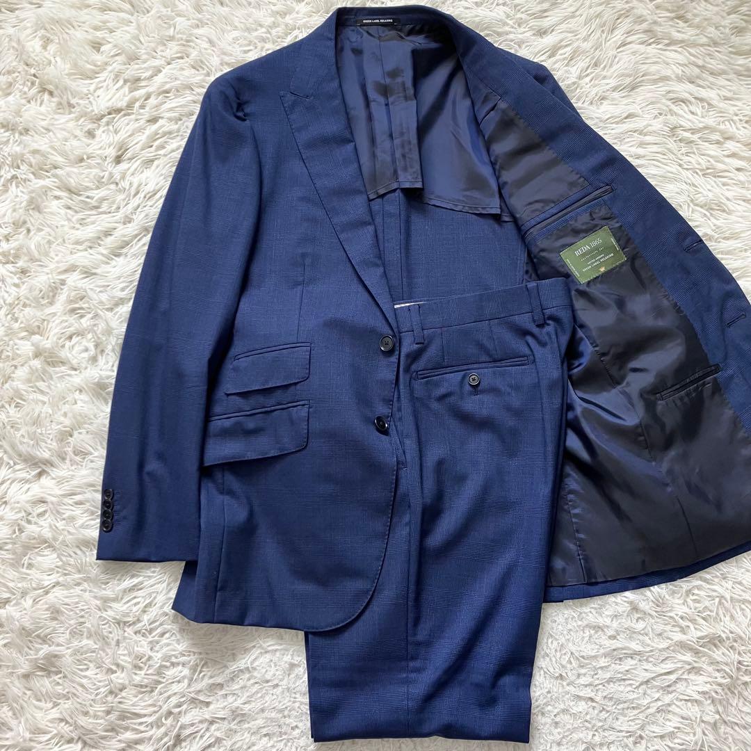 《極美品早い者勝ち》グリーンレーベルリラクシングスーツセットアップネイビー