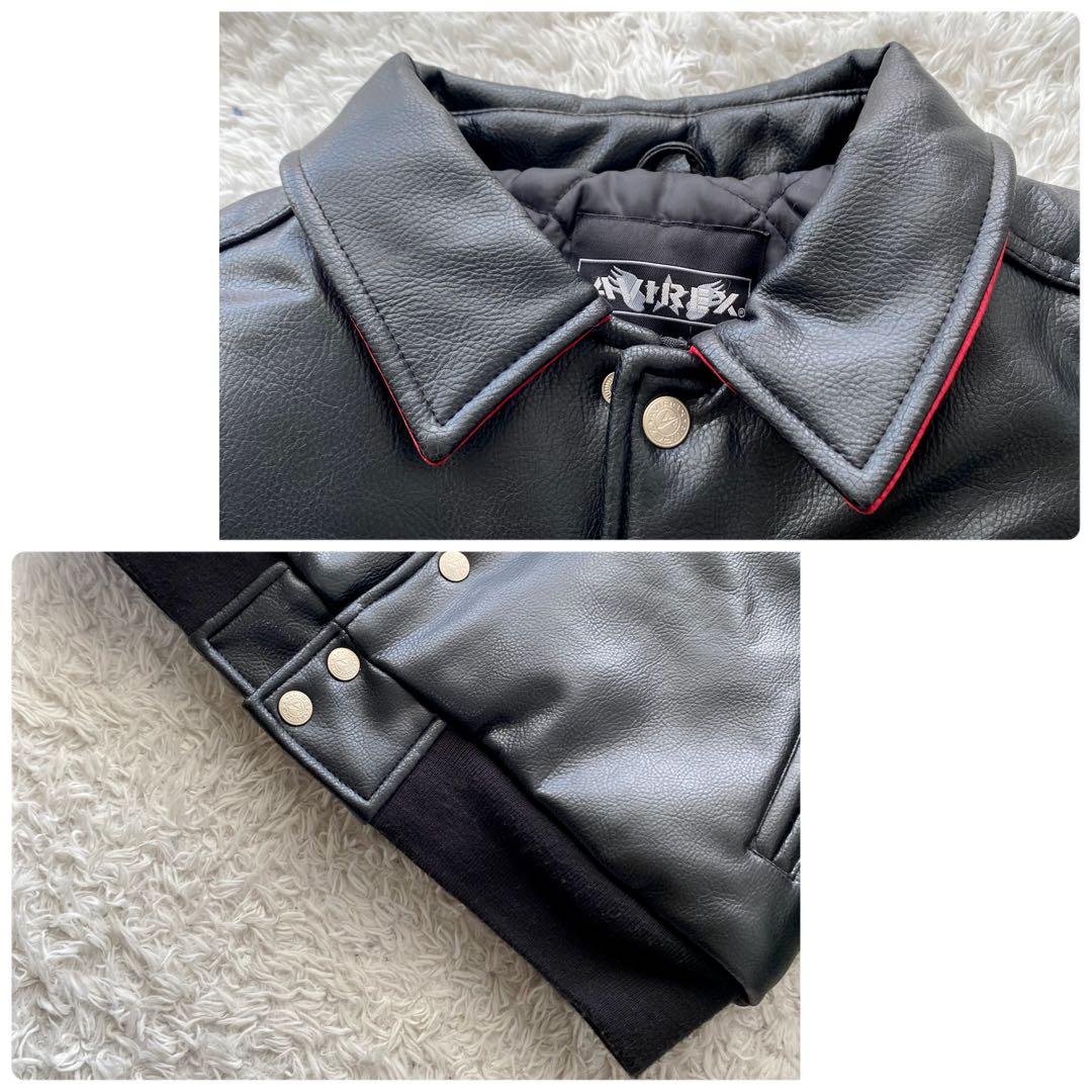 美品✨️AVIREX レザージャケット ワッペン バーシティ 130相当