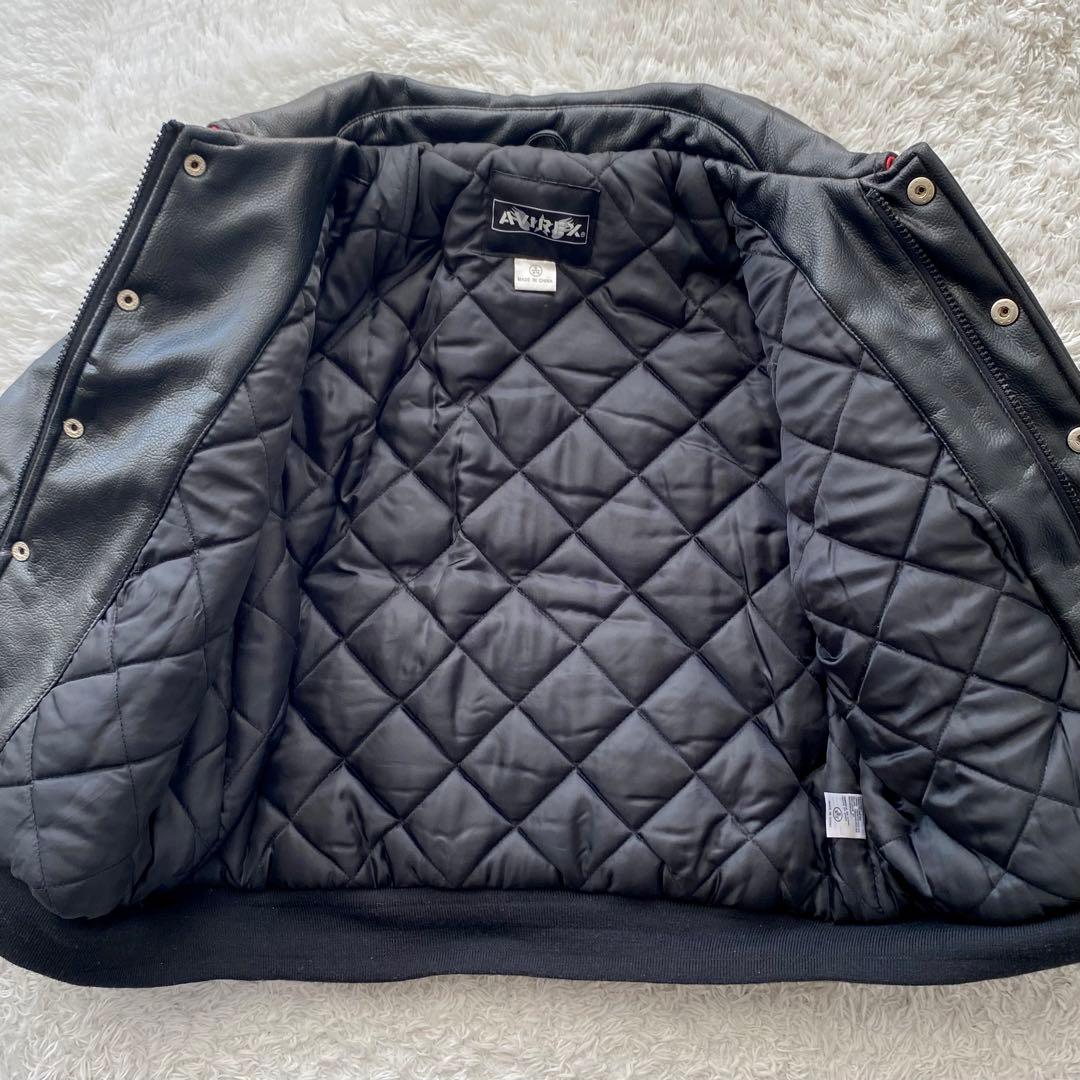 美品✨️AVIREX レザージャケット ワッペン バーシティ 130相当