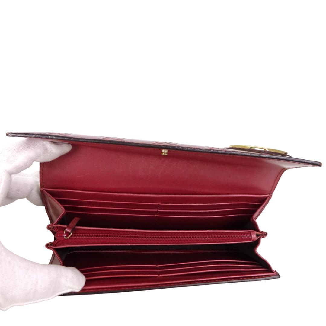 本物 良品 ■グッチ■GG ラブリーハート ピンクパープル パテント 長財布