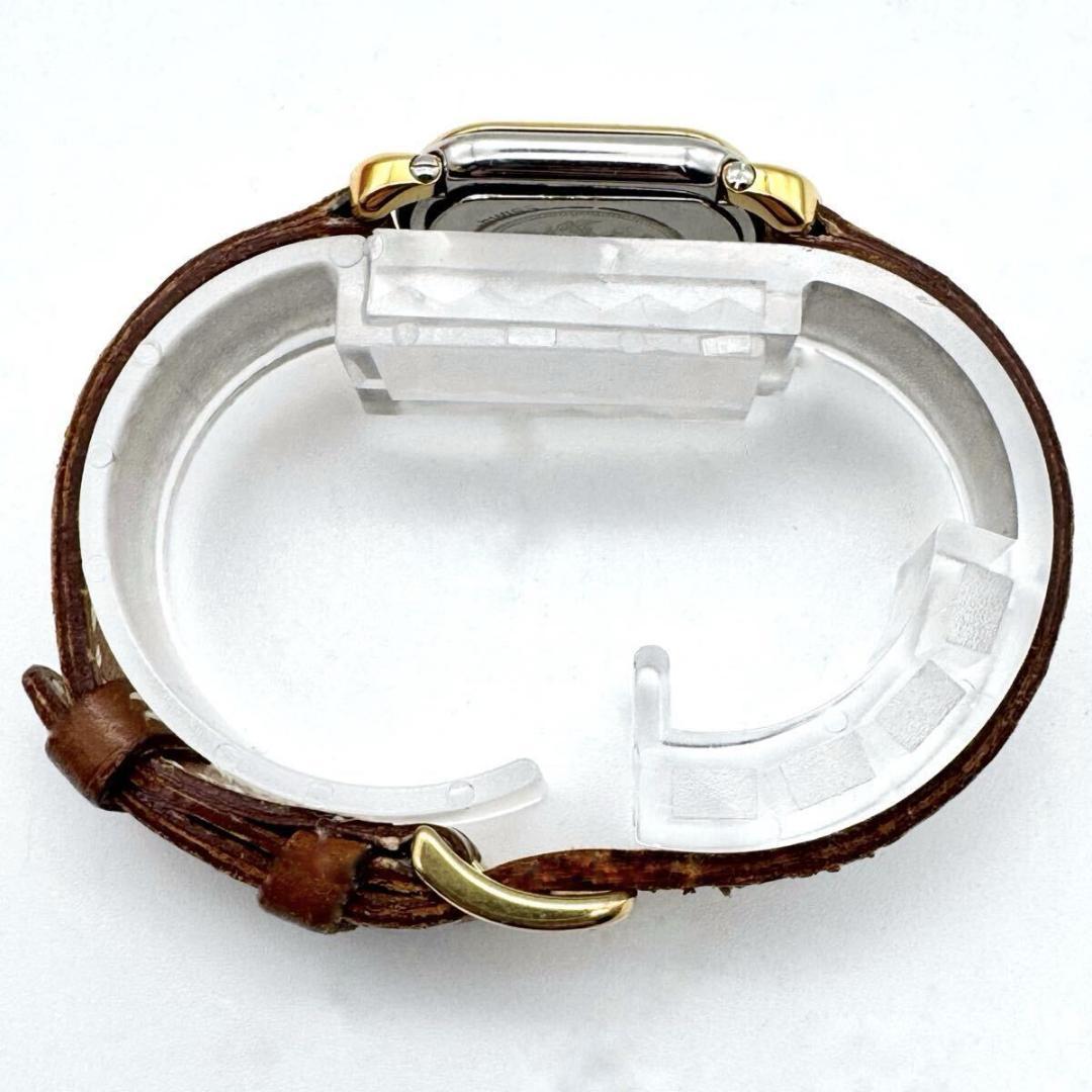 美品 箱付 エルメス クォーツ ラリー コンビ 純正レザーベルト アイボリー