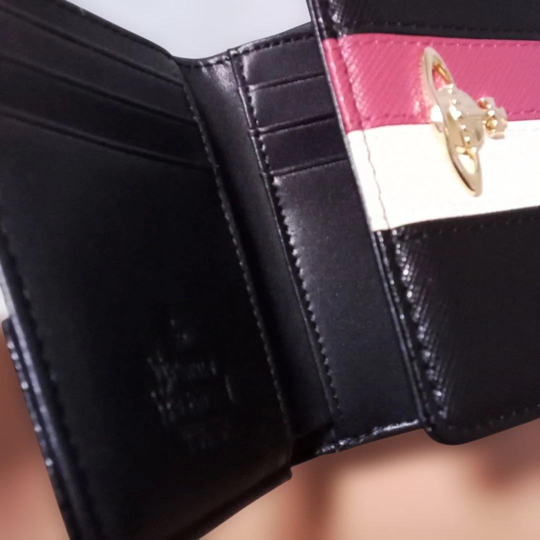 新品未使用 Vivienne Westwood ストライプデザイン 三つ折り財布