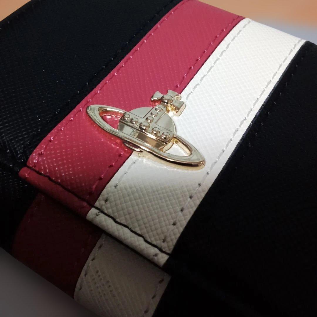 新品未使用 Vivienne Westwood ストライプデザイン 三つ折り財布