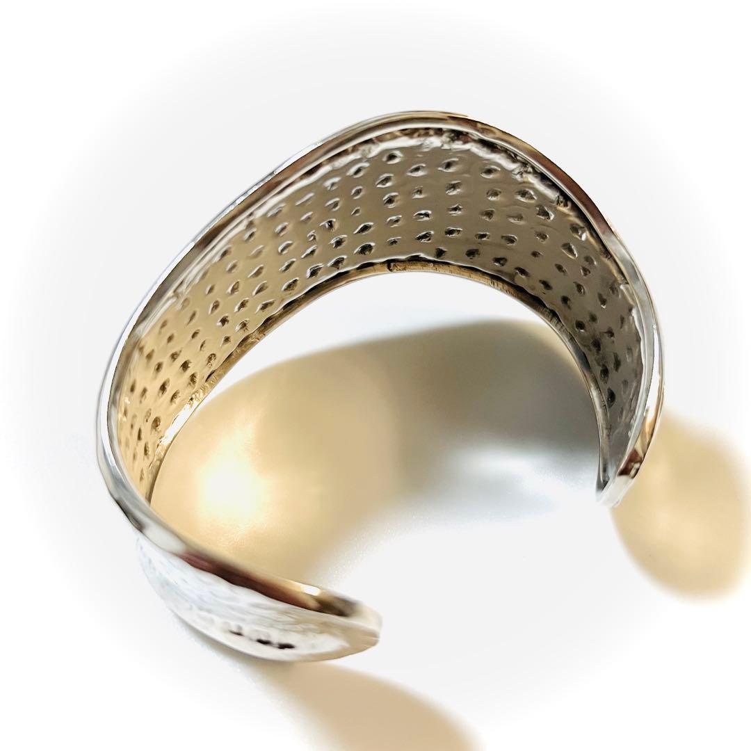 バングル　ブレスレット　シルバー 925 ハンマード ヴィンテージ