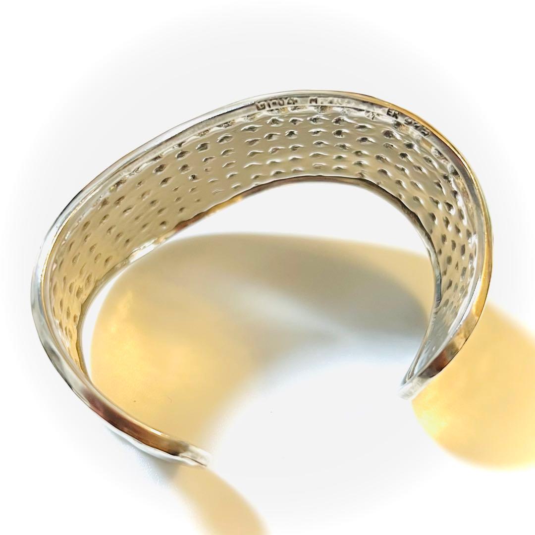 バングル　ブレスレット　シルバー 925 ハンマード ヴィンテージ