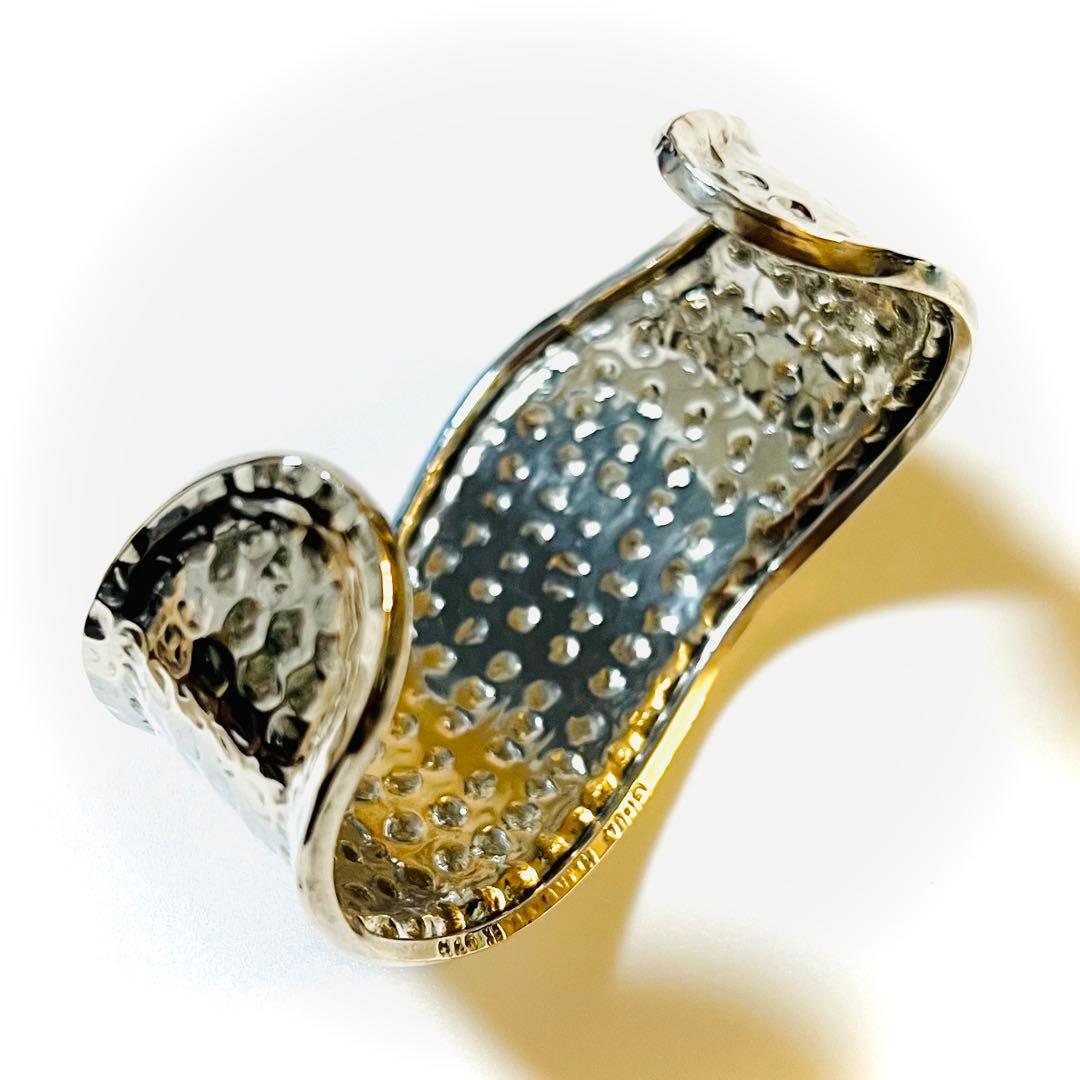 バングル　ブレスレット　シルバー 925 ハンマード ヴィンテージ