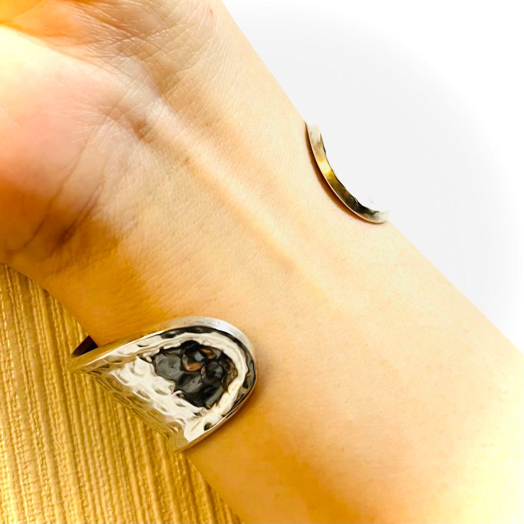 バングル　ブレスレット　シルバー 925 ハンマード ヴィンテージ