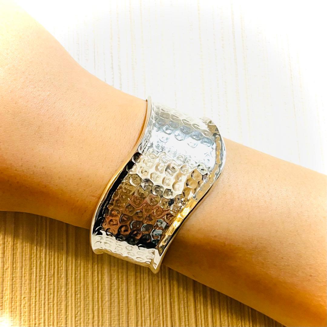 バングル　ブレスレット　シルバー 925 ハンマード ヴィンテージ