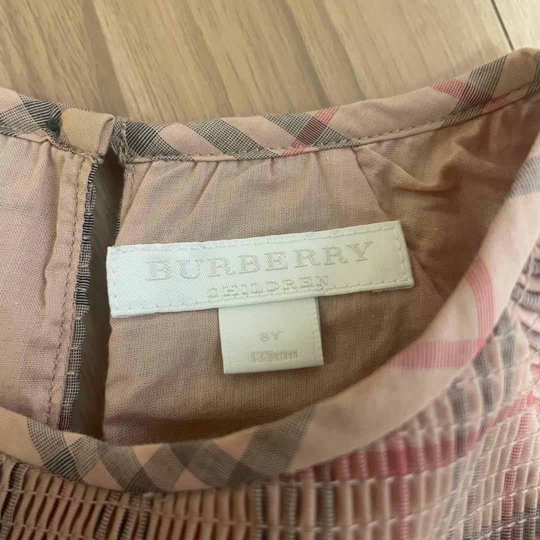 BURBERRY CHILDLENチェック柄 長袖ワンピース
