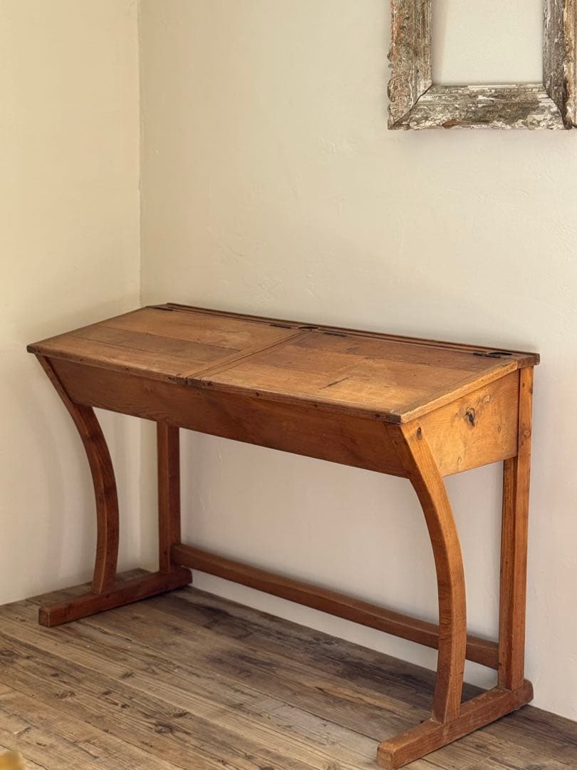 1900s初期 フランスアンティーク 2人掛けスクールデスク
