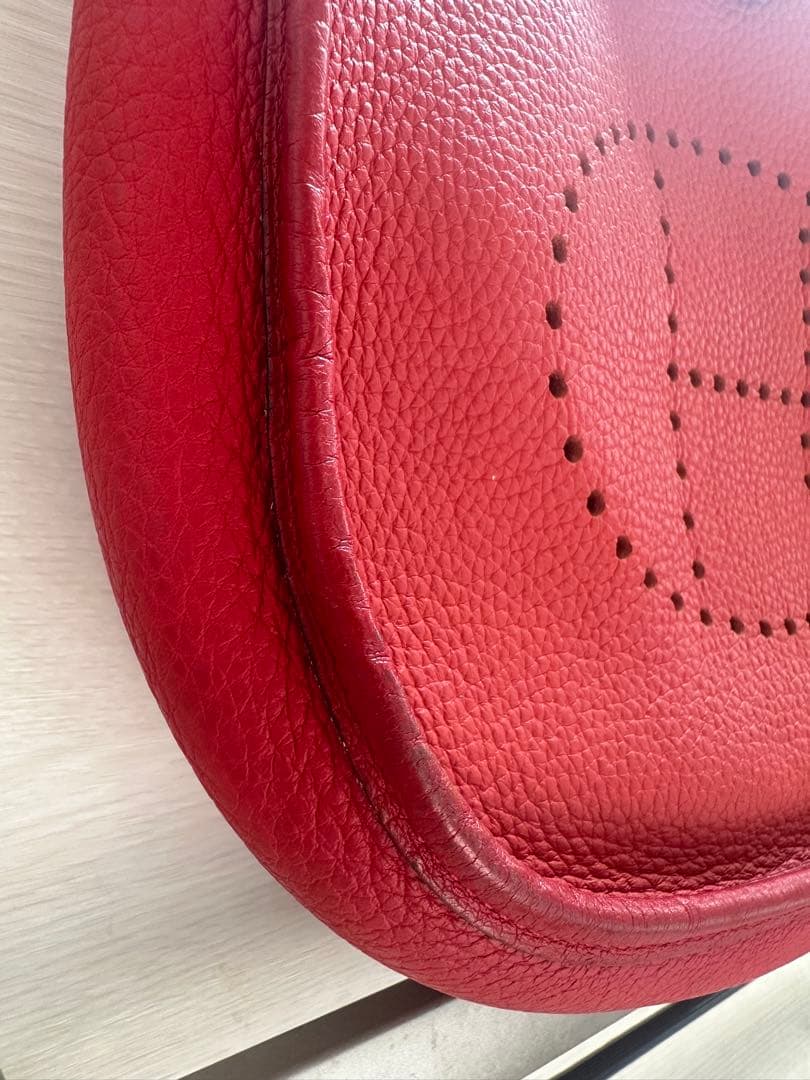 エルメスHERMESエブリン　PMレッド ショルダーバッグ
