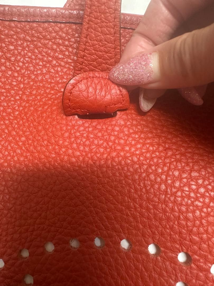 エルメスHERMESエブリン　PMレッド ショルダーバッグ
