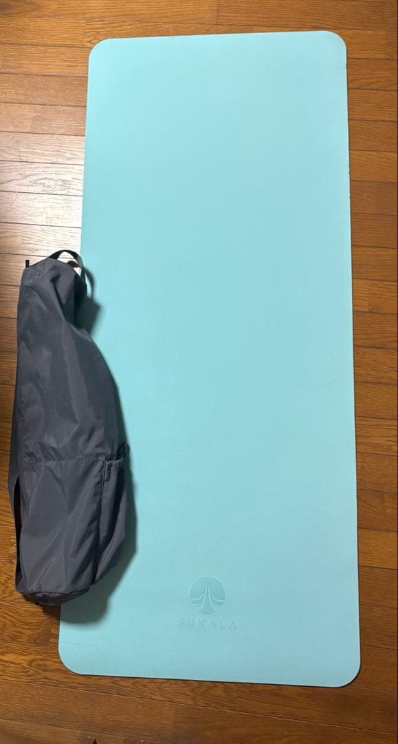 リバーシブルヨガマット 水色 紫 収納バッグ付き