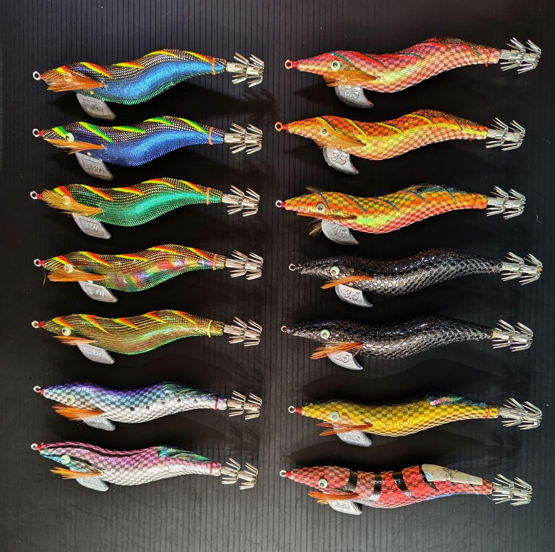 餌木猿　3.5寸　14本　 希少カラー　ケース付き