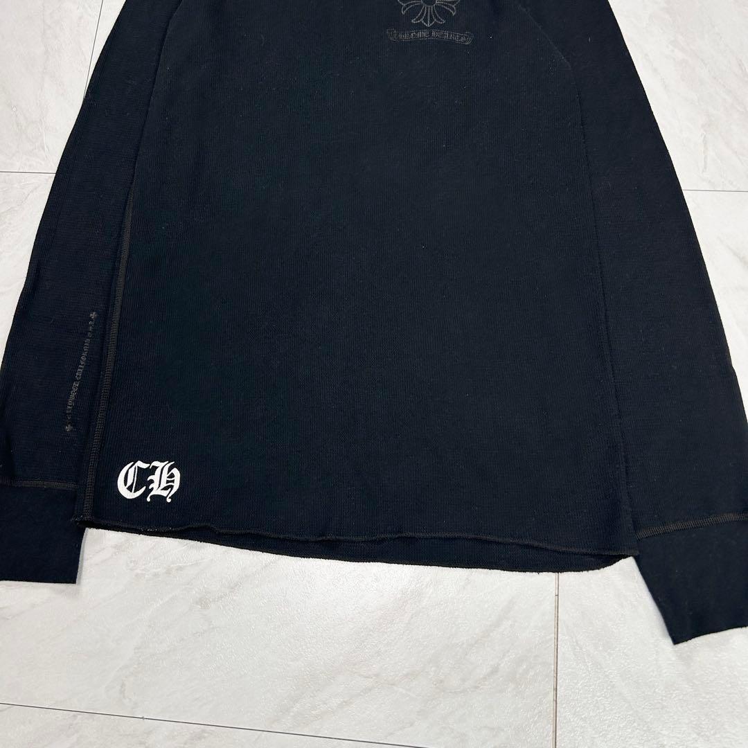 美品 CHROME HEARTS クロムハーツ CHプラス サーマル ロンT 黒