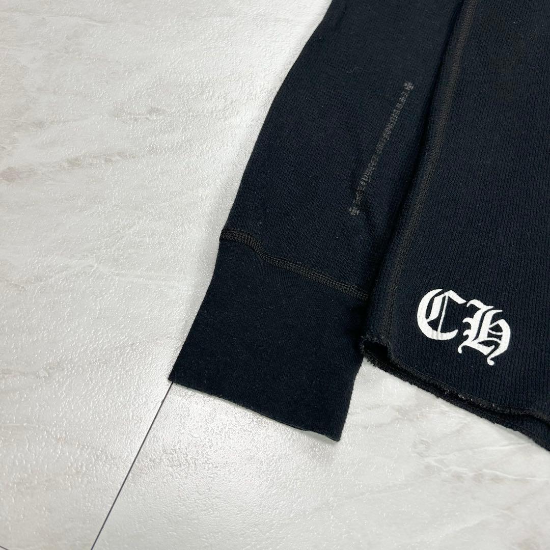 美品 CHROME HEARTS クロムハーツ CHプラス サーマル ロンT 黒