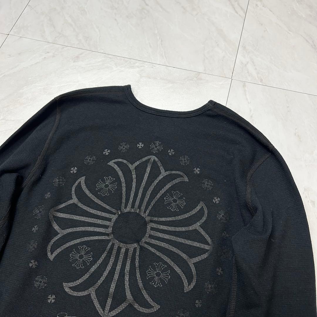 美品 CHROME HEARTS クロムハーツ CHプラス サーマル ロンT 黒
