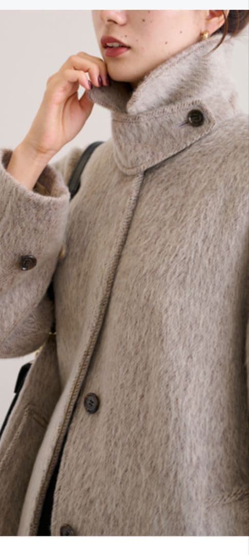 フレームワーク　ウールモヘアシャギーバルカラーコート