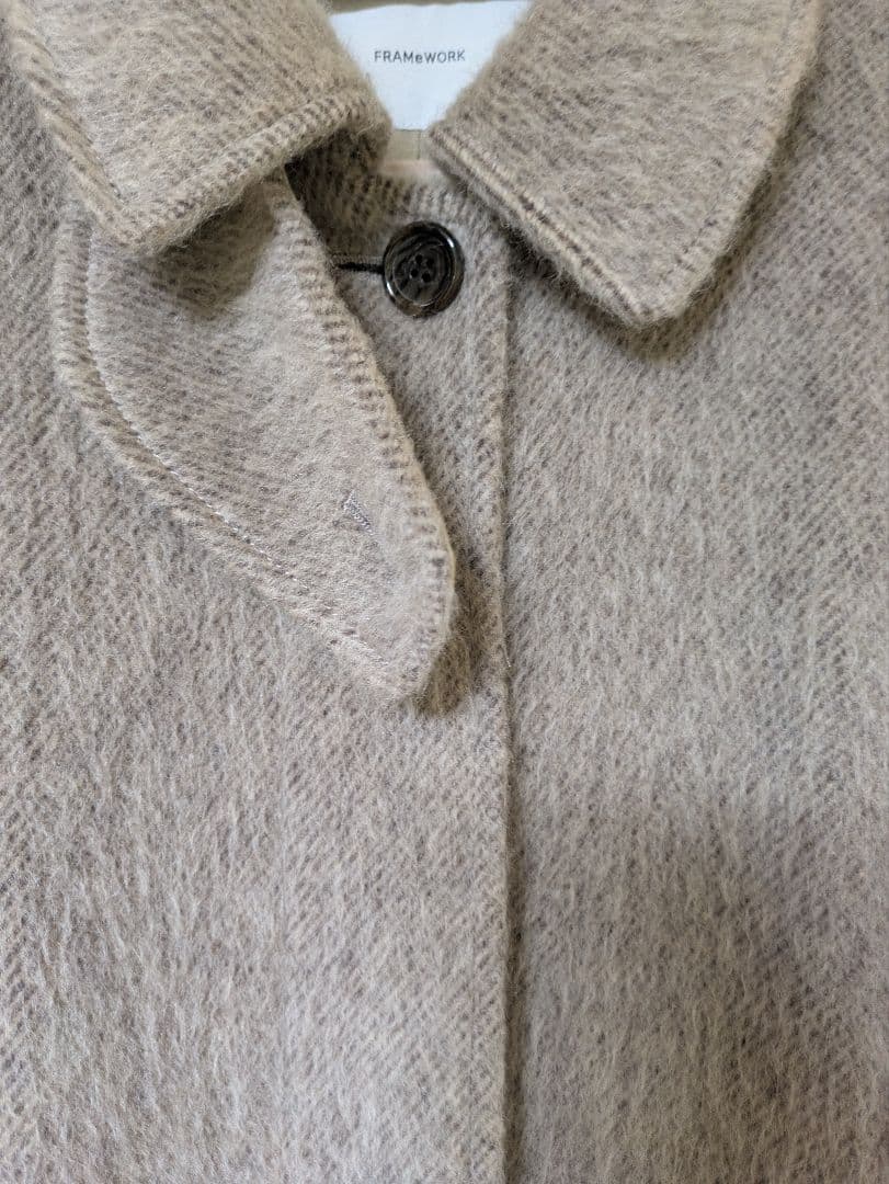 フレームワーク　ウールモヘアシャギーバルカラーコート