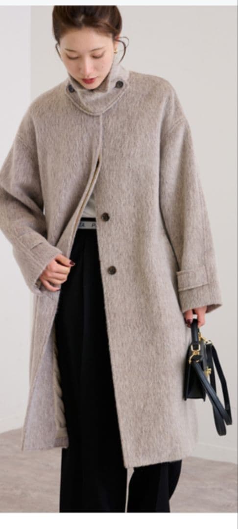 フレームワーク　ウールモヘアシャギーバルカラーコート