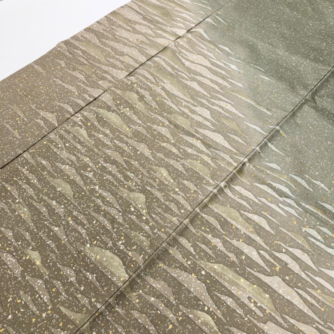 ☆ 牛首紬 付下げ 石川県指定無形文化財 叩き染 薄利休鼠色 K-5414