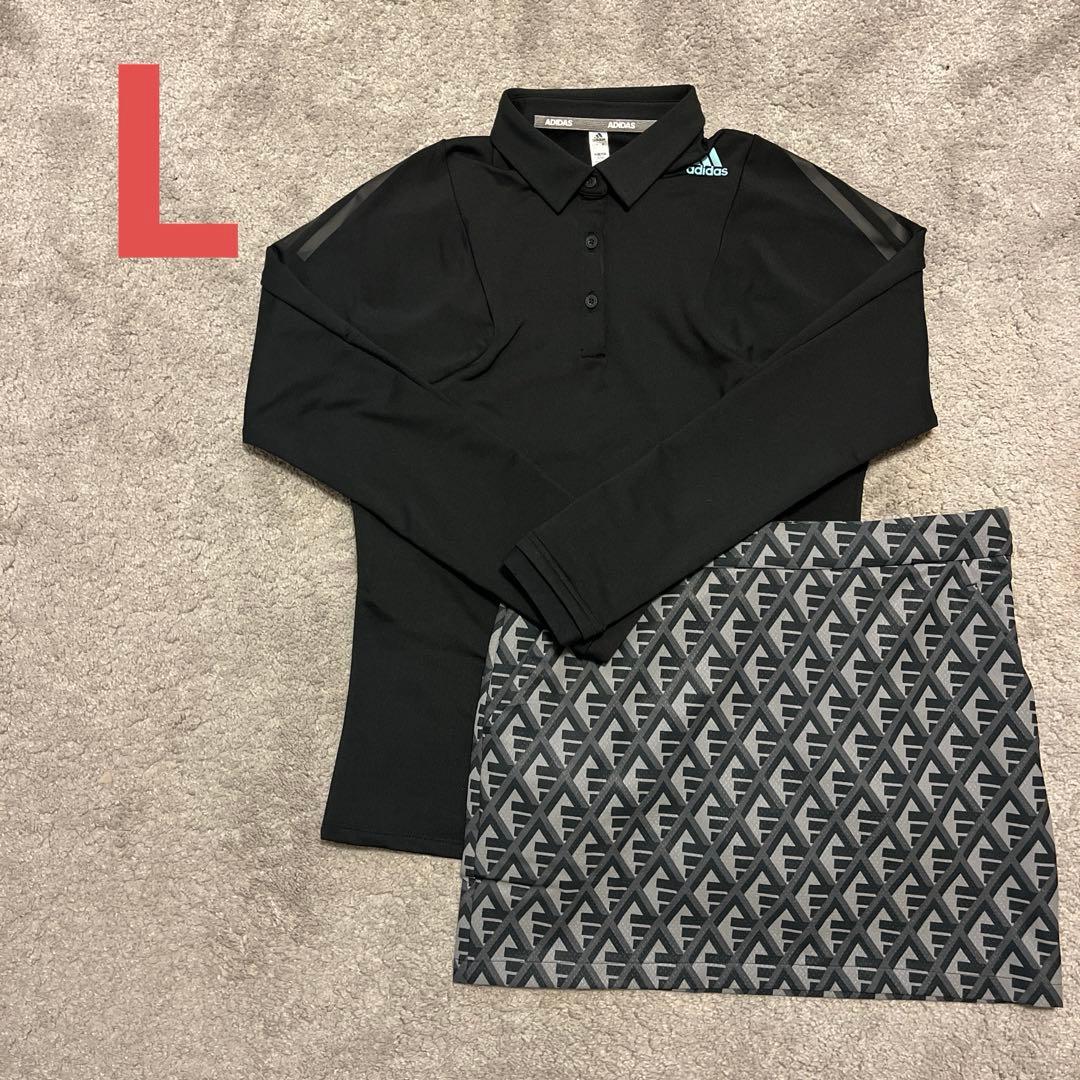 アディダスゴルフ⛳️セットアップレディーススカートLサイズ裏起毛トップス