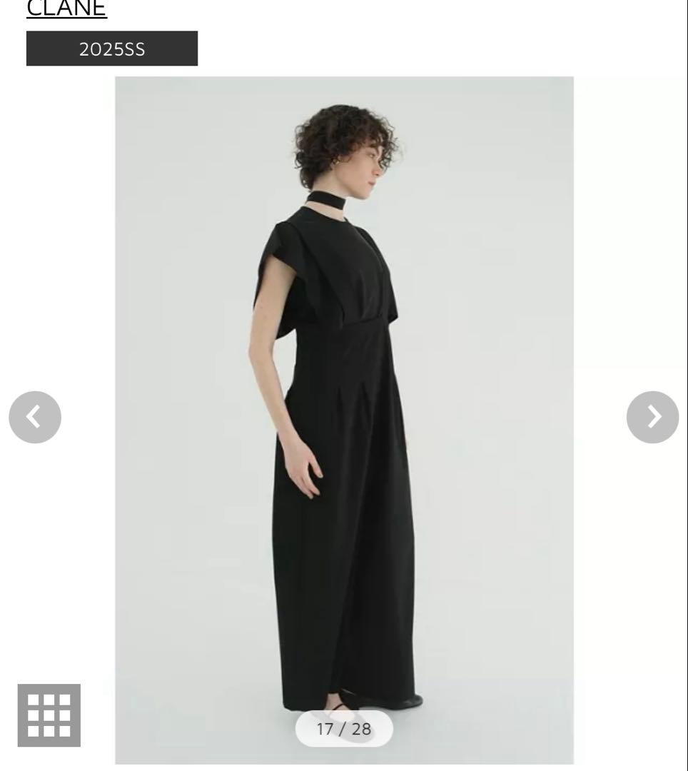 CLANE ハイウエストサスペンダーパンツ ブラック 2025SS