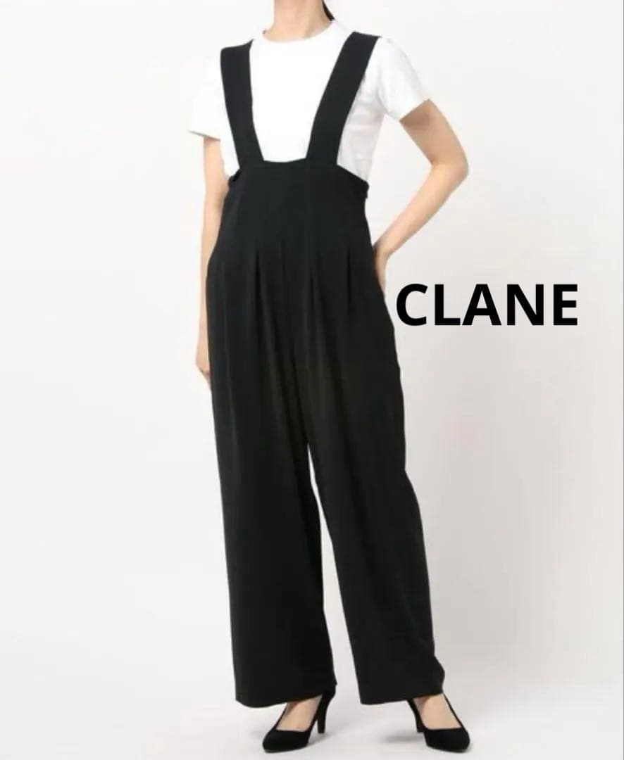 CLANE ハイウエストサスペンダーパンツ ブラック 2025SS