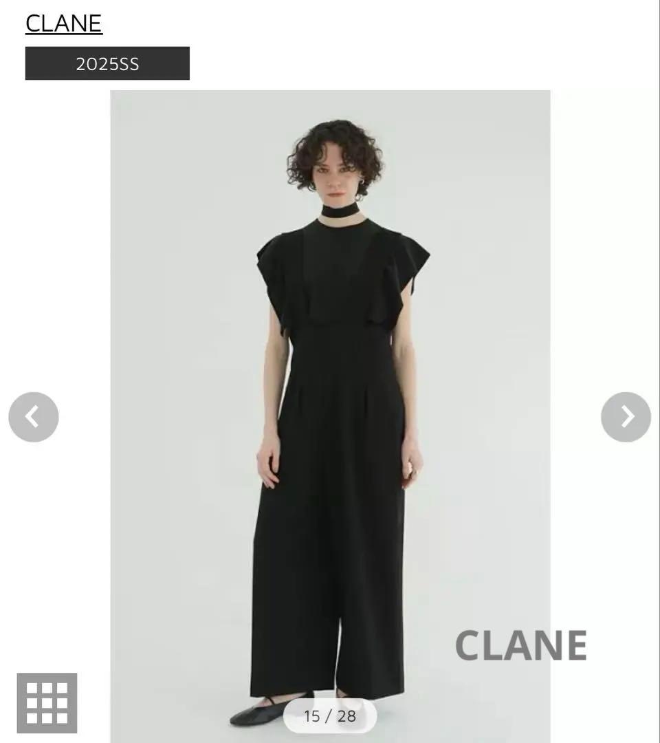 CLANE ハイウエストサスペンダーパンツ ブラック 2025SS