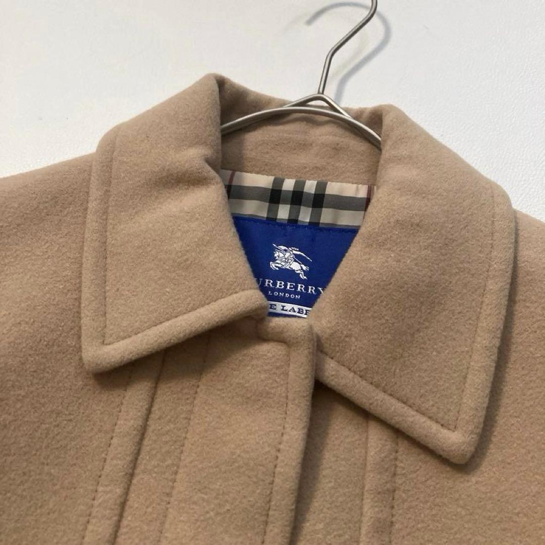 朴*様 【美品】バーバリーブルーレーベル　アンゴラ混ロングコート 裏地ノバチェッ