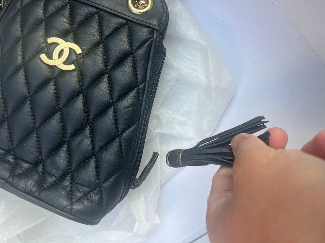 CHANEL 黒 キルティング ショルダーバッグ
